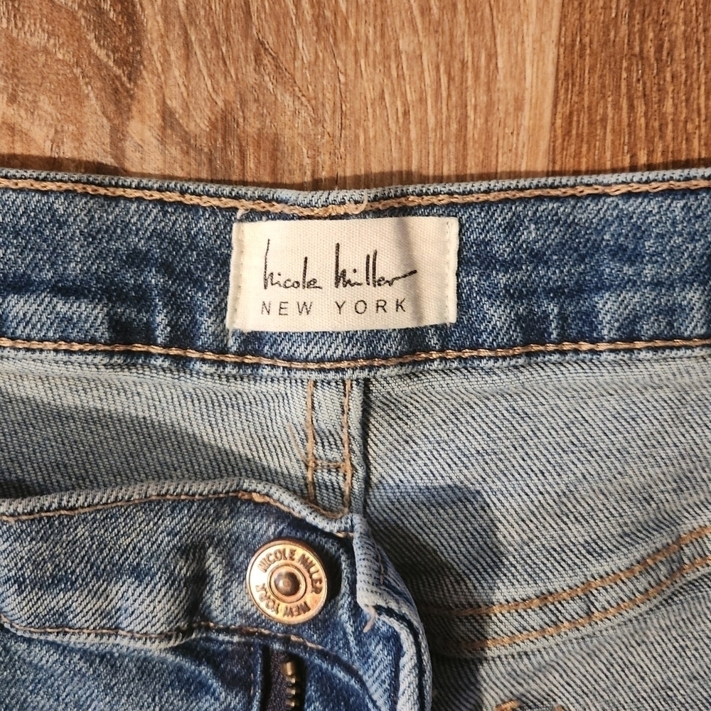 Nicole Miller New York Nomad Super High Rise Straight Denim Jeans Size 12 - Picture 11 of 15